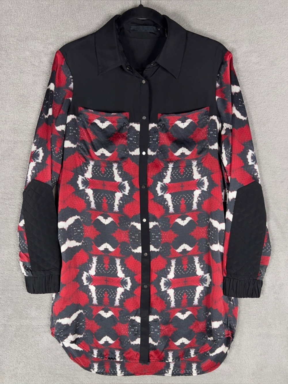 L.A.M.B. Gwen Stefani 100% Silk Snake Print‎ Tunic Dress Women's Size 8 Snap